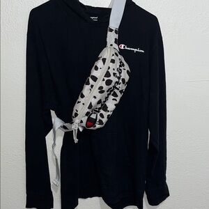 Champion woman Black Hoodie with Logo